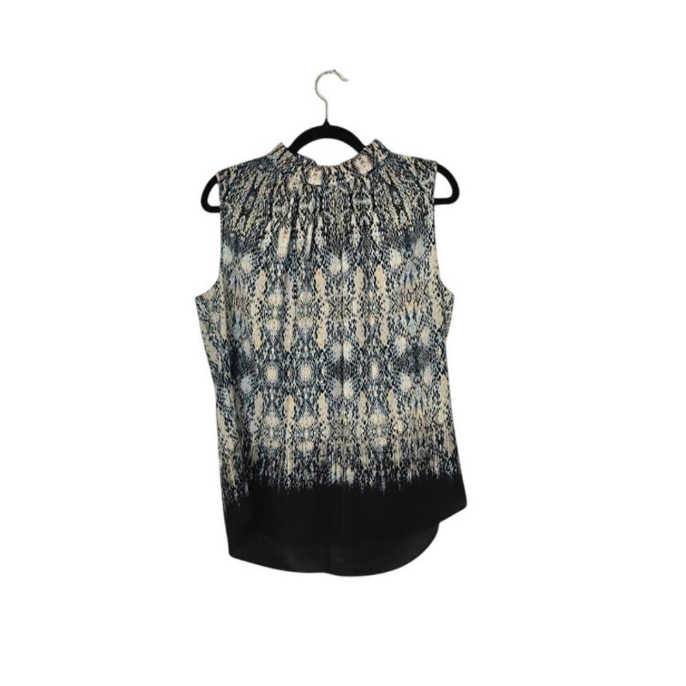 Antonio Melani Womens 100% Silk Top Size Medium Black Animal Print Chic Feminine